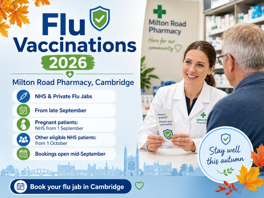 Flu Vaccinations in Cambridge – Autumn 2026